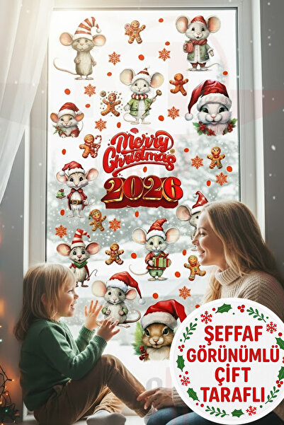 Kt Grup Şeffaf Görünümlü Çift Taraflı 2026 Yeni Yıl Fareleri ve Tavşanları Ka...