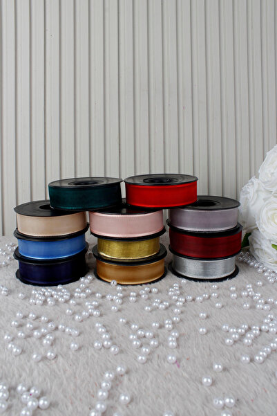 Mortex Navy Blue Chiffon Ribbon 2.5 cm 20 Meters - Wedding, Engagement, Dowry, Gift, Decoration, Birthday, Party