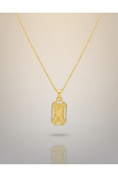 YAVUZ LLC قلادة من الفولاذ المقاوم للصدأ بلون ذهبي على شكل شمس |   قلادة نسائ...