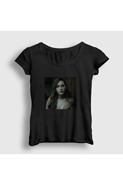 Presmono Women's Black Love Quinn Dizi You T-Shirt 583051Tt