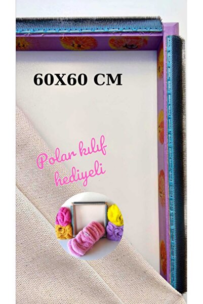 Punchistanbyuyc 60X60 cm Lilac Floral Magic Punch (Punch Needle) (with Punch ...