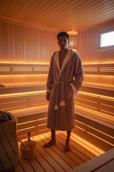 Oxyteez رداء حمام للجنسين من الموسلين بغطاء رأس رداء حمام وشاطئ ذو ملمس ناعم ومزين بالشراشيب