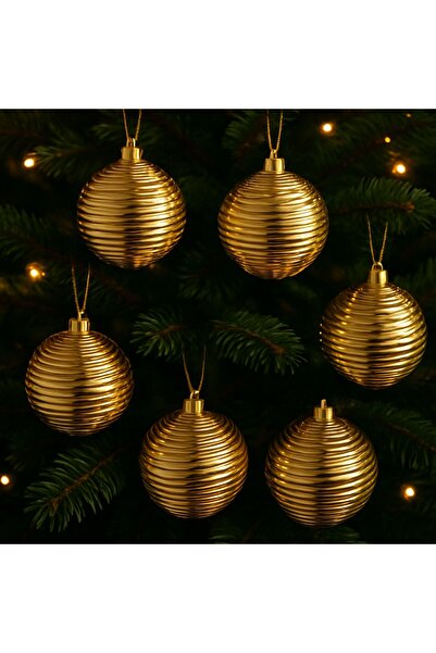 TİFOYS ✨   Ornamente de Crăciun pentru brad – Set de 6 bile strălucitoare și ...