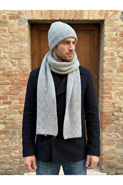 derikem Men's Wool Winter Thessaloniki Knitted Beanie Scarf Two-Piece Set