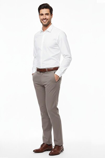 Günce Men's Regular Fit Fabric Trousers Lycra Fabric Bgl-St05031