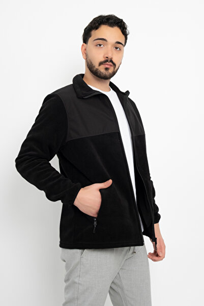 DAŞ ÜNİFORMA Softshell Detail Fleece Water Repellent Standard Fit Jacket Windproof Full Zipper Winter Unisex Coat