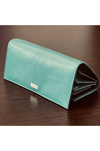 La Scala Women's Wallets Genuine Leather, Modern Model, 10x18.5 x 3 cm, La Scala Collection, Turquoise