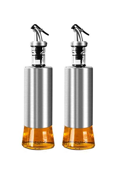 GENERIC4 Two-piece Glass Oil Dispenser, Silver/Transparent