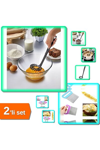 HerEveOyuncak Spiral Çırpıcı Plastik Çırpma Aparatı + Pratik Kolay Patates Me...