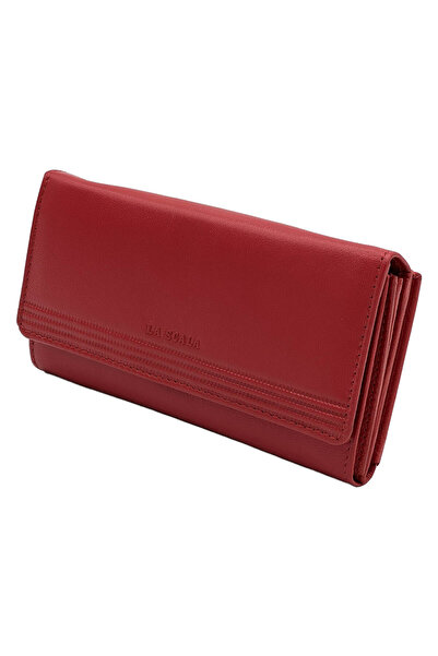 Micutz Women's wallet, made of genuine leather, 18x10x3 cm, Ferrari Red Color by Micutz
