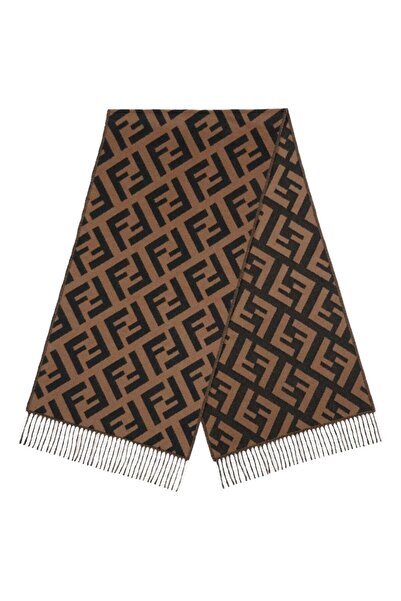 Fendi jacquard knit FF logo scarf
