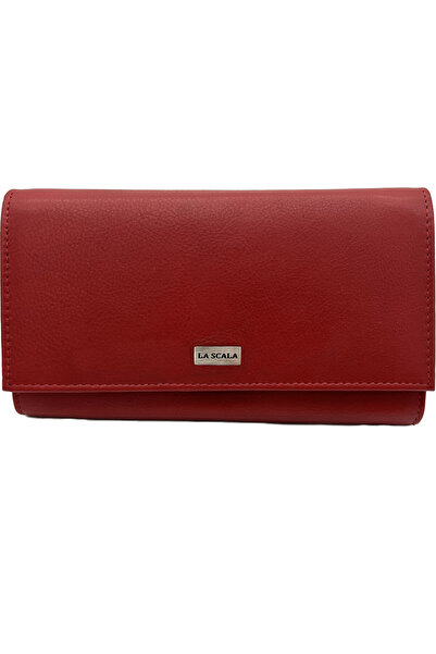 Micutz Women's Wallets Genuine Leather, Elegant, 10x18.5 x 3 cm, La Scala Collection, Red