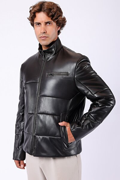 Leather Club Dark Brown Genuine Leather Coat