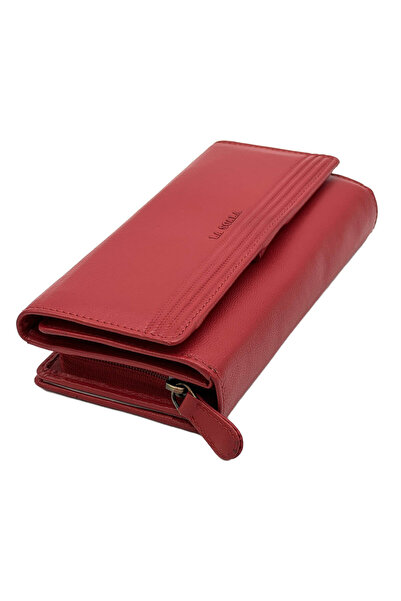 Micutz Women's Wallet Made of Natural Leather Micutz®, 19x10x5 cm, La Scala Luxury, Many Compartments, Red