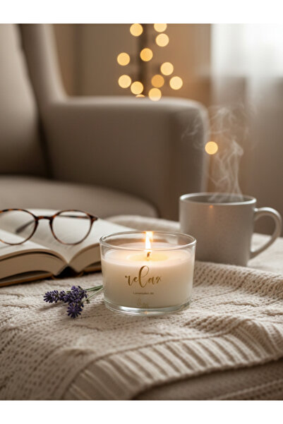 Relax - Lavender Air | Lavanta Kokulu Vegan Doğal Terapi Mum | 140 gr