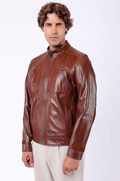 Leather Club Brown Genuine Leather Jacket