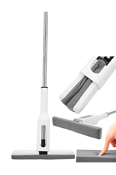 OEM Automatic drain mop, Microfiber/Stainless steel, 5 x 32 x 125 cm, White