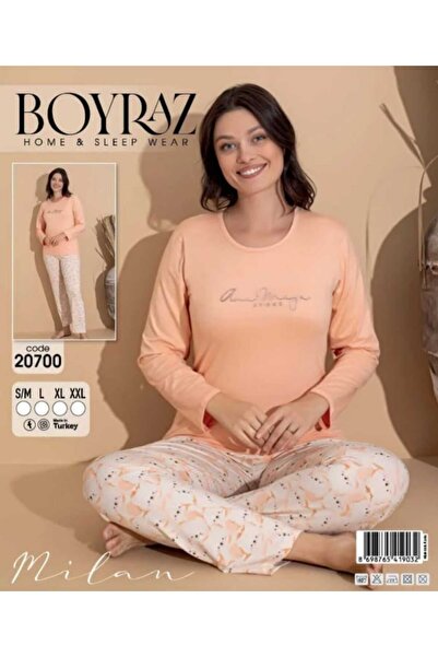 POYRAZ BOYRAZ KADIN MİLAN ALTI DESENLİ PİJAMA TAKIMI