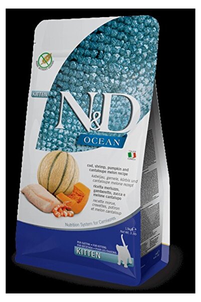 N&D Morina Balıklı,karidesli,balkabaklı ve Kavunlu 1,5 kg Yavru Kedi Maması