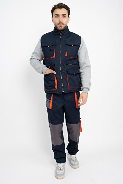 DAŞ ÜNİFORMA Çok Cepli Yelek Pantolon İş Güvenliği Takım Harman Karışım İş Elbisesi