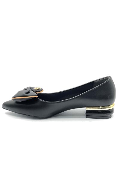 KCMN Feles Women's Shoes with Cylinder Heel Detail Black