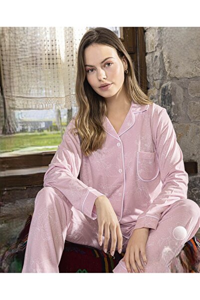 Aydoğan Long Sleeve Paddy Set with Buttons on the Front 43010