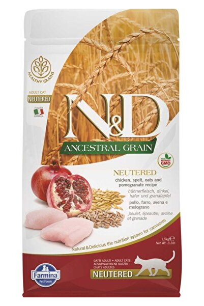 N&D N & D Nd Ancestral Grain Kısır Düşük Tahıllı Tavuk ve Narlı Kısırlaştırıl...