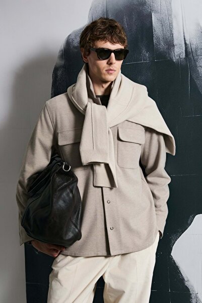 Lufian 112010670 Ador Men's Basic Shirt Regular Fit Men's Shirt Beige