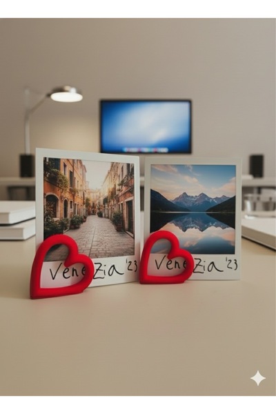 Gamy Crafts 2-в-1 държач за бележки и снимки във формата на сърце - бележник ...