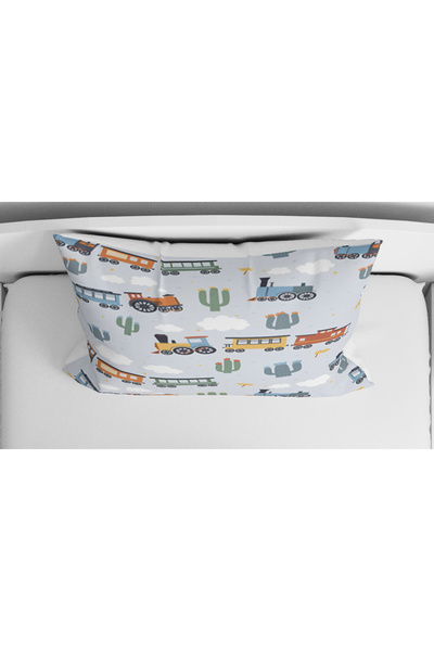 Home Train Patterned 3D Digital Printed Single Size Sheetless Children's Duvet Cover Set Sleeping Set