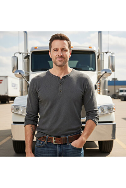 Micutz Men's Belt Made of Top Grain Brown Genuine Leather and Personalized with Tir, Hunter, Size 105 cm