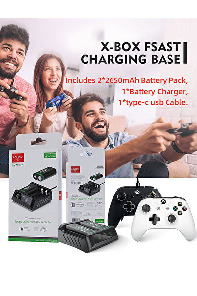 Generic 2×2650mAh Rechargeable Battery Packs, Fast Charging Dock for Xbox One/Series X/S