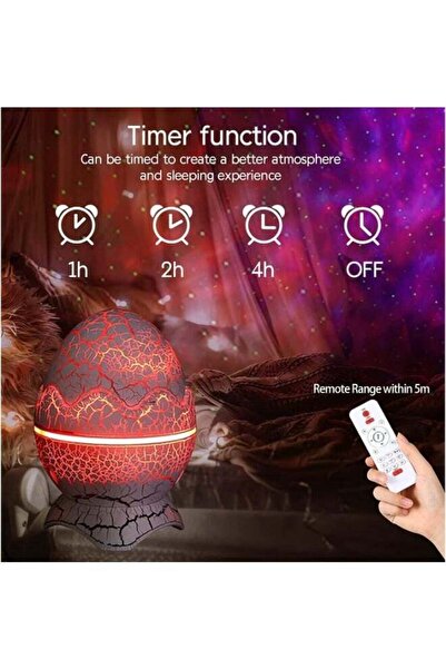 Generic Galaxy Star Projector Dinosaur Egg Starry Light with Wireless Music Player, White Noise, Timer & Rem