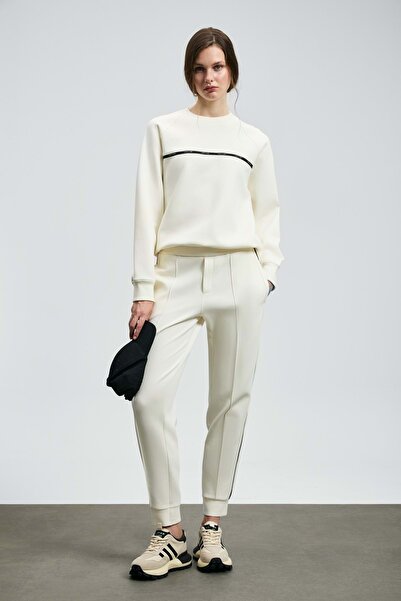 Lufian 122050008 Γυναικείο πλεκτό παντελόνι Cessica ΛΕΥΚΟ