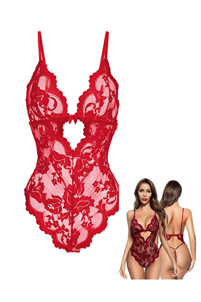Sthxyfaith Teddy Lingerie for women Sexy Body Suits Wedding One Piece Mini Babydoll Lace womens lingerie Red