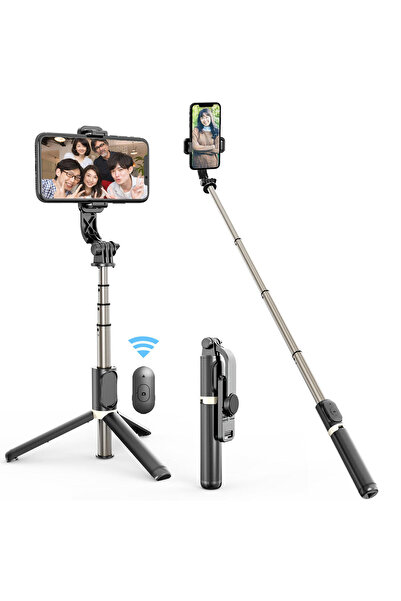 Generic Multifunctional Selfie Stick with Tripod & Fill Light, Bluetooth Remote Control for All Smartphones