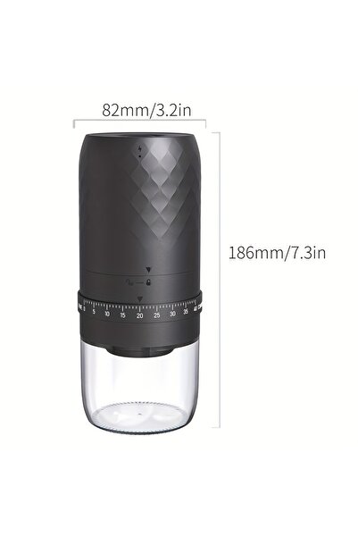 Generic Portable Rechargeable Electric Coffee Grinder, Adjustable Coarseness, USB Charging, 60RPM