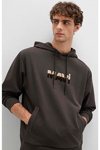 Mavi 0S10395 Λογότυπο με τύπωμα με κουκούλα Ανδρικό φούτερ ΚΑΦΕ