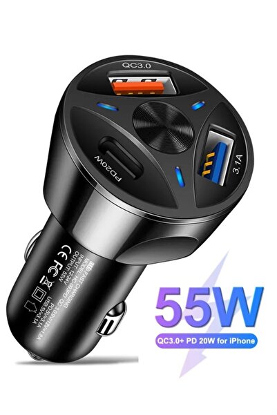 Amazingsale Araç Çakmaklık Hızlı Şarj Aleti 20w Pd Type-c Ve Usb Çıkışlı iPho...