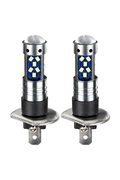 lumixauto Set 2 becuri auto LED H1 cu lupa, 60W, 27 SMD, 12V, 6000K