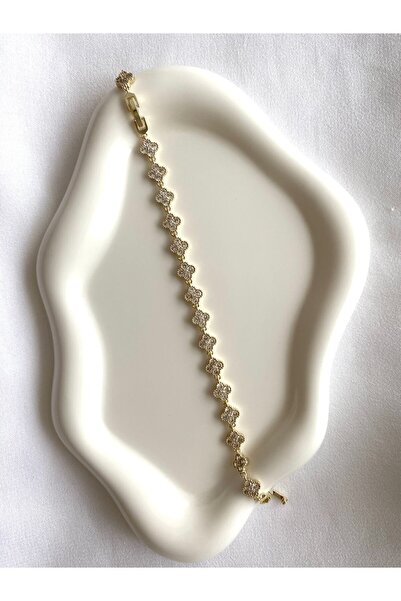 Alpjewel 316L Zirkon Taşlı Çiçekli Xupıng Bileklik Kararmaz Çelik