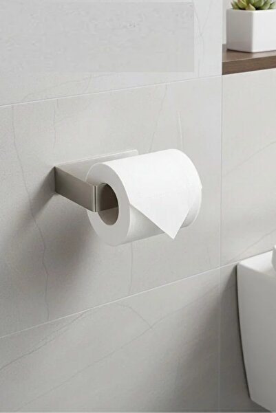 bulut art Stainless Steel Adhesive Towel & Toilet Paper Holder Set | Installation Without Drilling Moisture Resistant