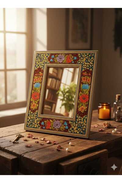 Persian Art Vintage Tasarım Tavus Kuşu Desenli İran Geleneksel Sanatları El Y...