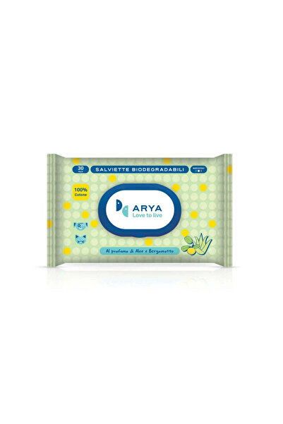 Arya Wet Wipes with Cotton, Aloe Vera and Bergamot 30×20 cm, 30 Pieces