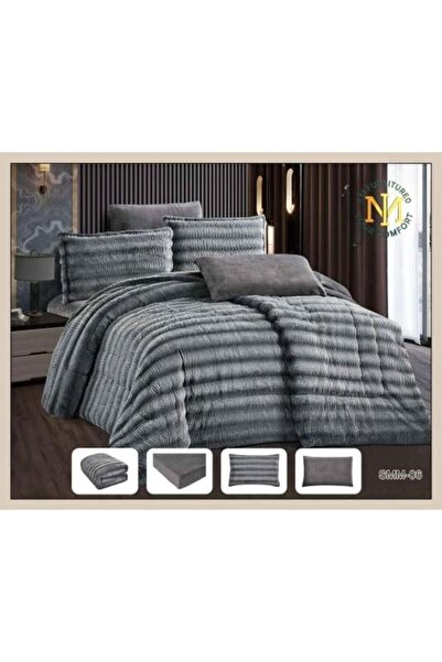 IMFURNITURE0 Charlotte Winter Soft Fur Bedspread SMM-06 - Dark Gray