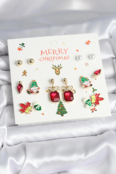 Clariss 8 Pairs of Christmas Themed Women's Earrings