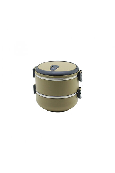 Go İthalat حاوية تخزين للرحلات مكونة من قطعتين باللون البني سعة 1.2 لتر (5324)