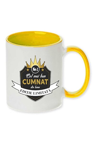 CRD PRINT Personalized mug with print 'The Best Brother-in-Law', Yellow, Ceramic, 330 ml,
