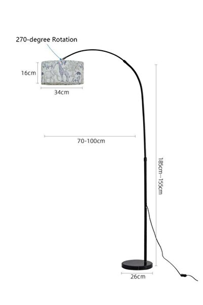 X SPRING Nordic Floor Lamp - 3 Adjustable Colors, with Shade & Remote Control, Eye-Caring Design