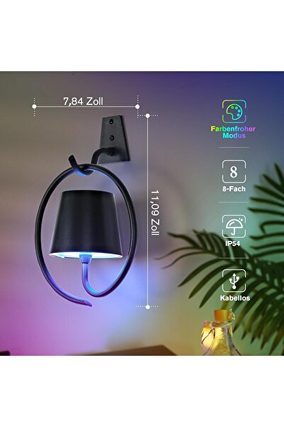 Faithorse LED Indoor Wall Light, RGB Wall Lighting Without Power Connection, Wall Lamp with Switch (